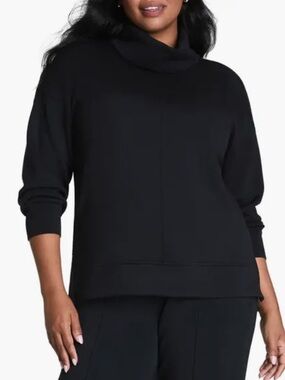 Spanx Air Essentials Turtleneck Tunic Top Very Black